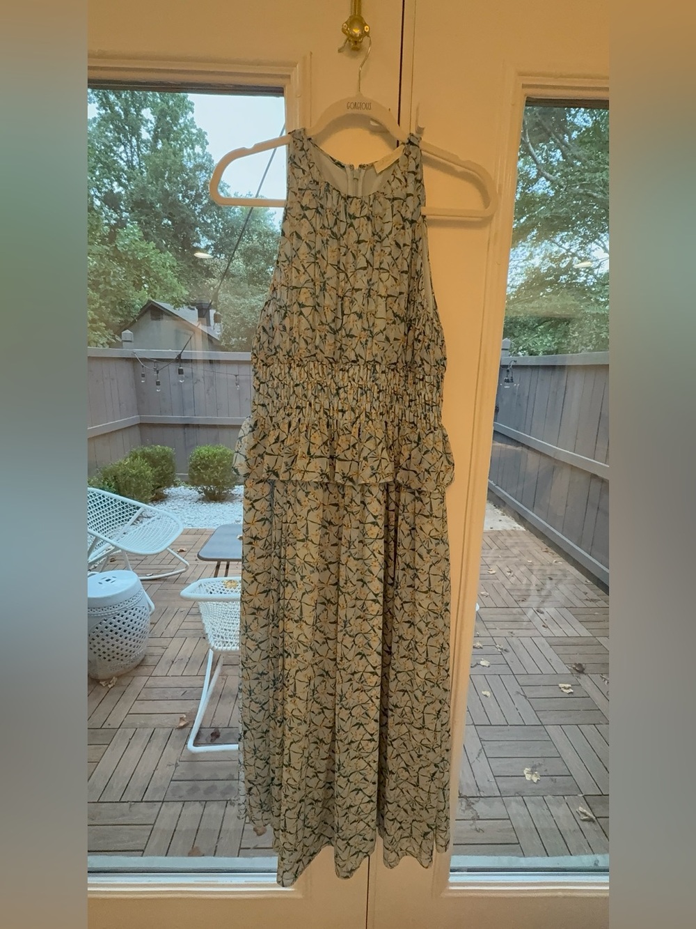 Ulla Johnson Blue Floral Halter Maxi Dress, Size 4, NWOT